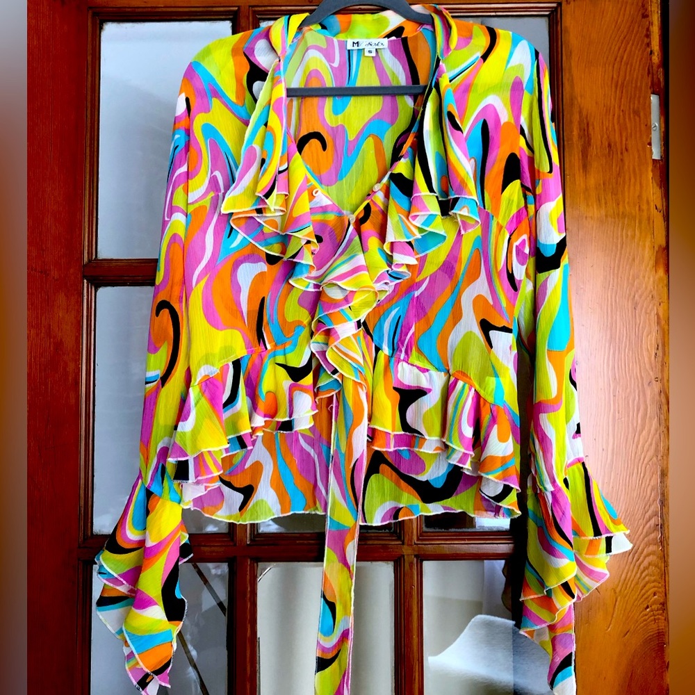 Vintage Groovy Sheer top Y2K